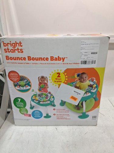 Bright Starts Bounce Bounce Baby 2-in-1 Activity Center Jumper and Table - 6m+ - Playful Pond Green (MODEL: 11565) image 2
