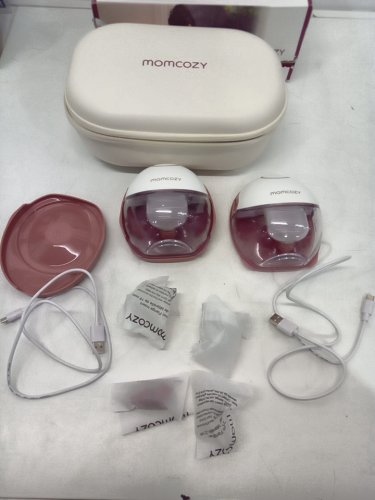 MOMCOZY MOBILE STYLE HANDS-FREE SLIM DOUBLE BREAST PUMP - COZY RED (MODEL: BP311) image 3