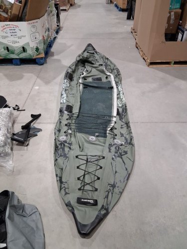 TIGERXBANG INFLATABLE KAYAK WITH ACCESSORIES - 12.6FT - DARK GREEN (MODEL: BOAT005) image 4