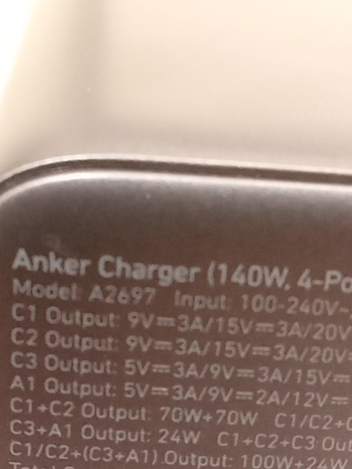 Anker 4-Port Multi-Device USB C Charger - Intuitive Touch Controls - 140W MAX - Black - (Model: A2697) image 5