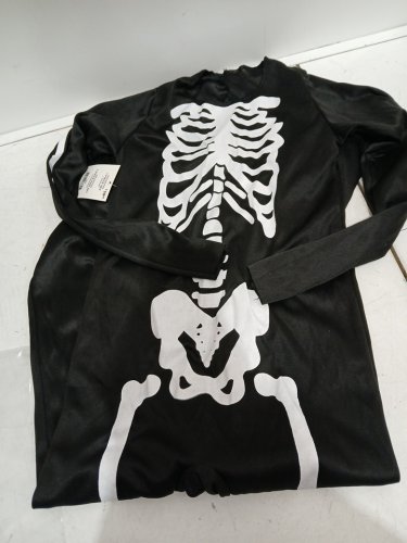 BOYS PARTYHOLIC SKELEBONES COSTUME JUMPSUIT - ONE SIZE - BLACK / WHITE image 2