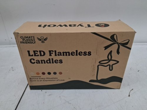 3PK TYAWON GLASS BATTERY OPERATED LED FLAMELESS CANDLES WITH REMOTE - 4"-5"-6" - clear image 2