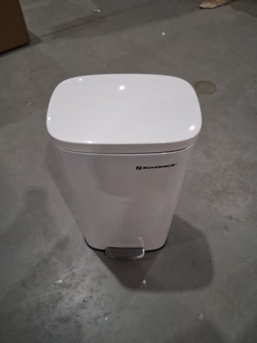 SONGMICS TRASH CAN WITH LID STAINLESS STEEL SMALL WASTE BIN - 8 GALLON - WHITE (MODEL: LTB102W01) image 3