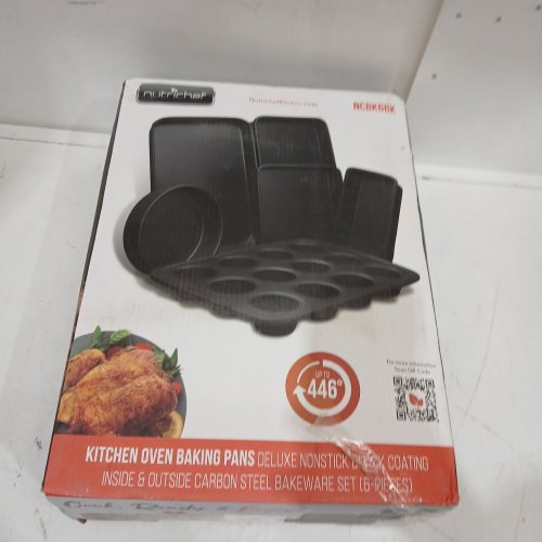 6pc NutriChef Carbon Steel Oven Baking Pans with Non-Stick coating - black (MODEL:ncbk6bk) image 4
