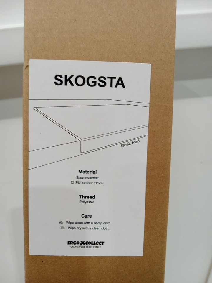 SKOGSTA Non-Slip PU Leather desk mat with lip - 23.5" x 16.5" - black image 3