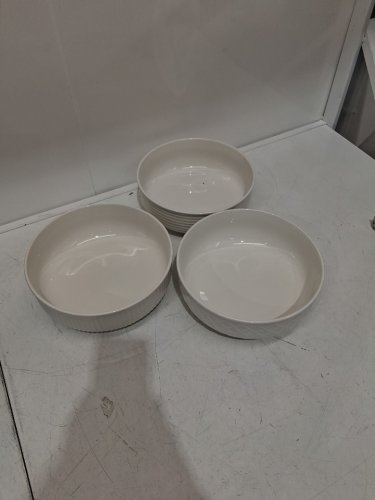 3pc trudeau porcelain serving bowls - 9.4" - white (model: 1901720) image 2