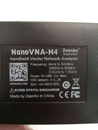 Zeenko NanoVNA-H4 Handheld Vector Network Analyzer - 9KHz-1.5GHz, 4" Touch Screen - (Model: ZN401) image 3