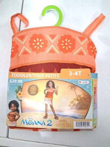 GIRL'S DISNEY MOANA 2 SIMEA COSTUME - 3-4T - ORANGE image 2
