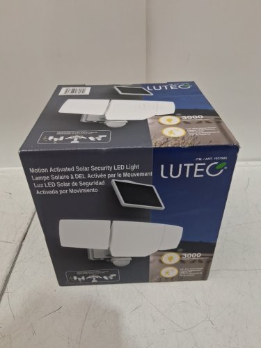 LUTEC MOTION ACTIVATED SOLAR SECURITY LED FLOOD LIGHT - 5000K - 3000LM - WHITE (MODEL: 1937995) image 2
