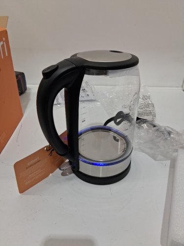 cosori electric wide opening water boiler kettle with auto-shut-off and boil-dry protection - 1.7l, 1500w - glass, stainless steel (model: gk172-c0) image 3