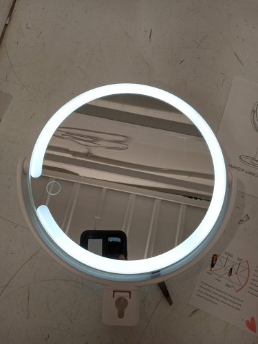 Magnifying Mirror with Light - 14"x8" - white image 4