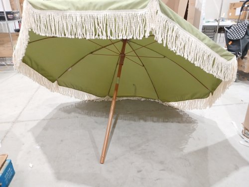 AMMSUN Patio Umbrella with Fringe - 7FT - Green image 4