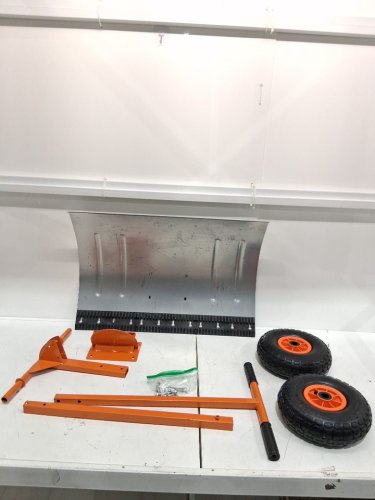 garvee heavy duty metal snow shovel with wheels - 29" - silver/orange (model: ppg_3469ihhb) image 3