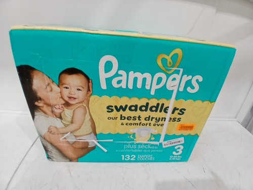 132PK PAMPERS SWADDLERS DIAPERS - SIZE 3 image 2