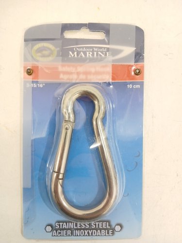 Stainless Steel Safety Spring Snap Hook - 3" - 400lbs cap - Silver image 2