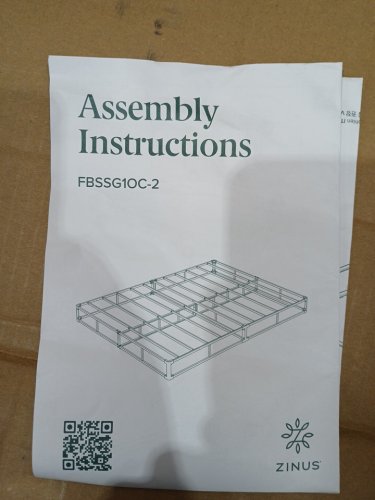 ZINUS metal boxspring frame with cover and tool free assembly - 5"  full - grey/black - (model: fbssg10c-2) image 3