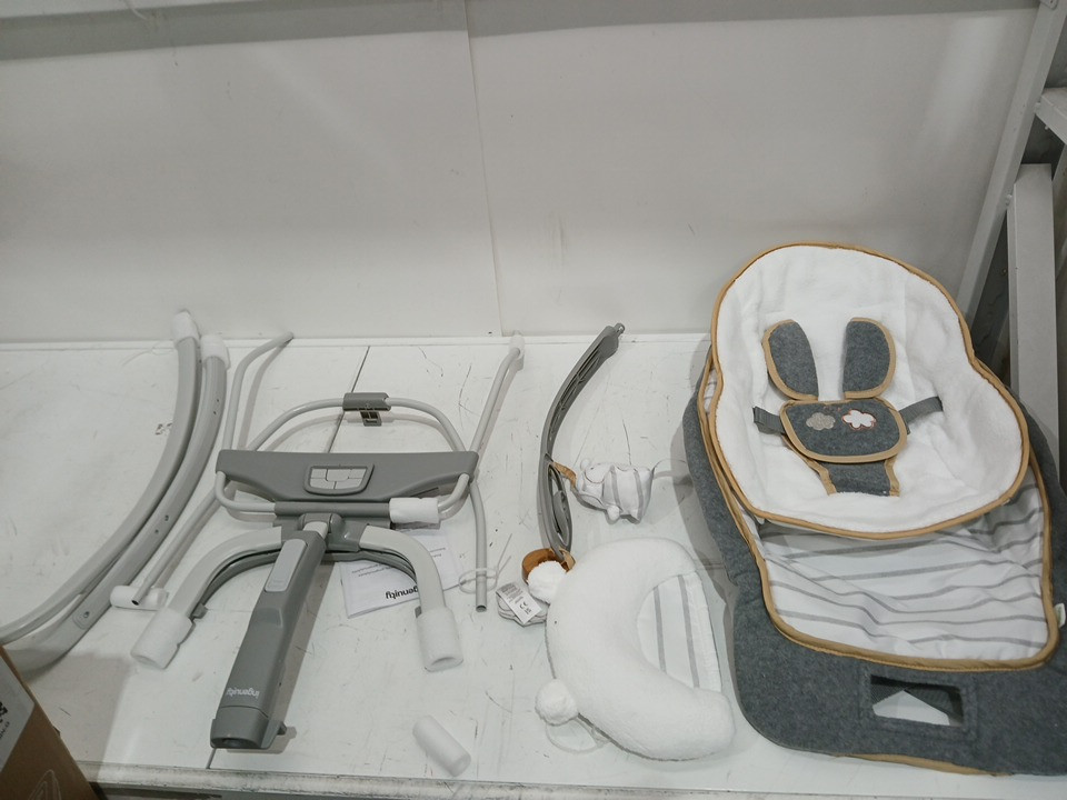 INGENUITY BOUTIQUE COLLECTION ROCKING SEAT Bella Teddy FOR BABY - 0 Months to 2.5 Years - WHITE/GREY (MODEL: 10986-EES) image 4