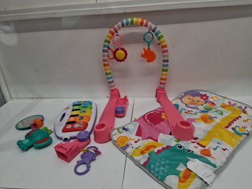 FISHER-PRICE DELUXE KICK & PLAY PIANO GYM PLAY MAT WITH LIGHTS & MUSIC - PINK (MODEL: FVY58-9963) image 3