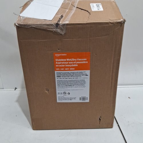 AMAZON BASICS STAINLESS STEEL TANK POWERFUL SUCTION WET/DRY VACUUM - 4 GALLON 3 HP - SILVER/BLACK (MODEL: V0407S) image 2