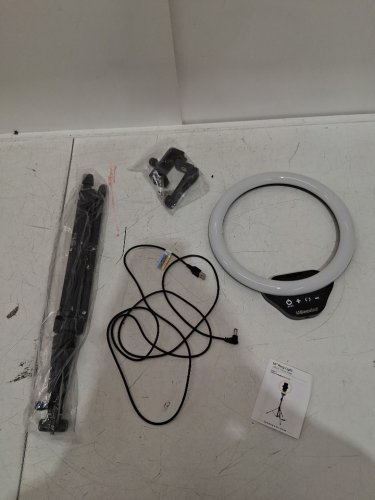 UBeesize Selfie Ring led Light with Stand and Phone holder for Video Recording ＆ Live streaming - 10" ring ' 62" stand - BLACK image 3