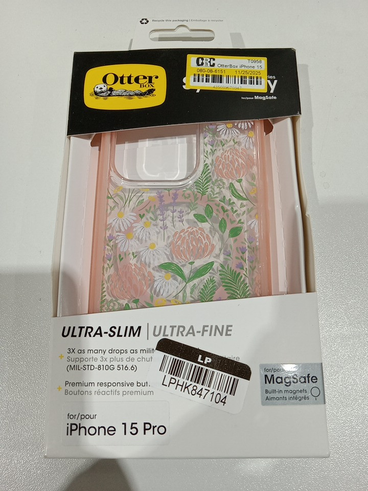 OtterBox Series+ with magsafe for iPhone 15 Pro Case - Peachy Bloom image 2