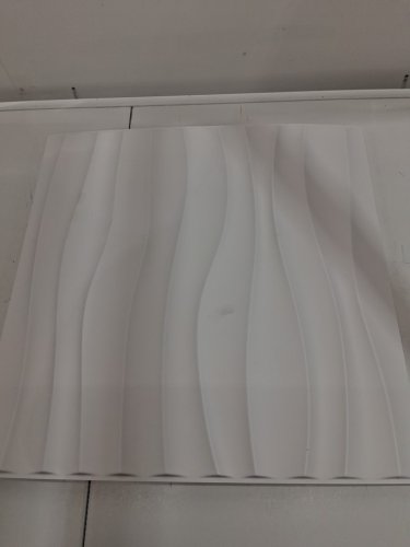 12pc Art3d Plastic 3D PVC Wall Panel - white/wave image 2