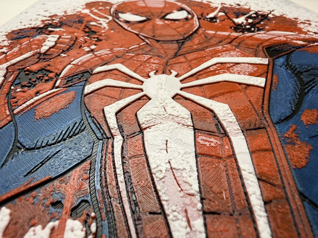 8"x8" 3D Printed - Spiderman - Marvel - Textured Photo image 2