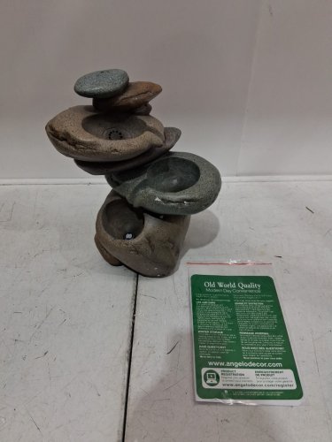 Angelo Décor Stone Tabletop Fountain - 10" x 6" - Brown/Grey/Green (Model: AD96068) image 3