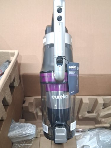 Eureka Cordless Rechargeable 3-IN-1 Stick Vacuum Cleaner WITH CLEANING STATION & ANTI-TANGLE NOZZLE FOR ALL FLOORS - GREY/PURPLE (MODEL: NEC490SE) image 7