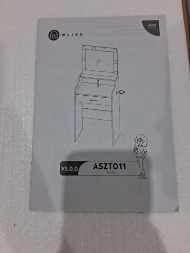 Vanity Desk with Mirror and 3 mode Lights - 53" x 23" - white (model: aszt011) image 3