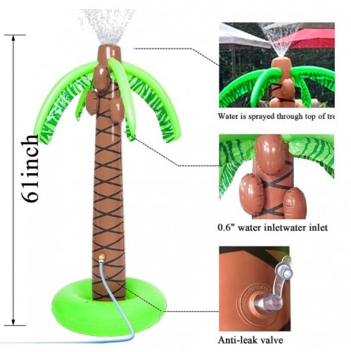 Inflatable palm tree sprinkler - 61" - Green (Model: ZC-HS0225) image 2