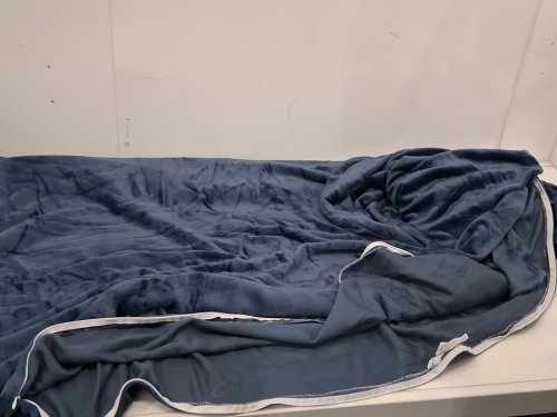 WARMDERN flannel VELVET DUVET COVER - king - navy blue image 4