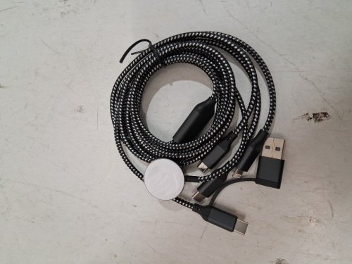 6-IN-1 BRAIDED MULTI-CHARGING CABLE - 6FT - BLACK/GREY image 2