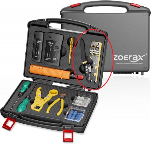ZOERAX 11 IN 1 PROFESSIONAL RJ45 WIRE ELECTRICAL CRIMP TOOL KIT CAT6 PASS THROUGH CONNECTORS AND BOOTS - MULTICOLOR image 2