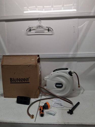 Blütezeit wall mount Quick Connector Garden Hose Reel with nozzle - 100ft - grey (model: me-hr-qk-30) image 2