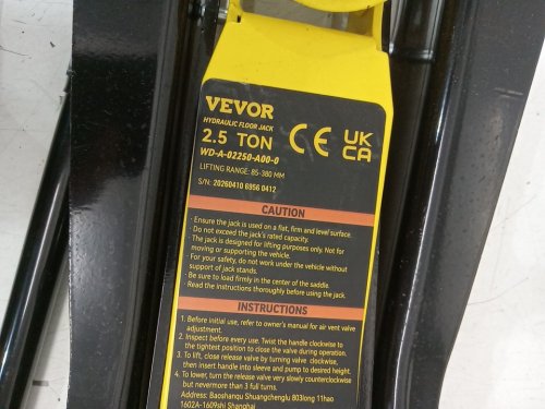 VEVOR Low Profile Heavy-Duty Steel Floor Jack with Single Piston Hydraulic Pump - 2.5 Ton cap - Yellow (model: wd-a-02250-a00-0) image 5