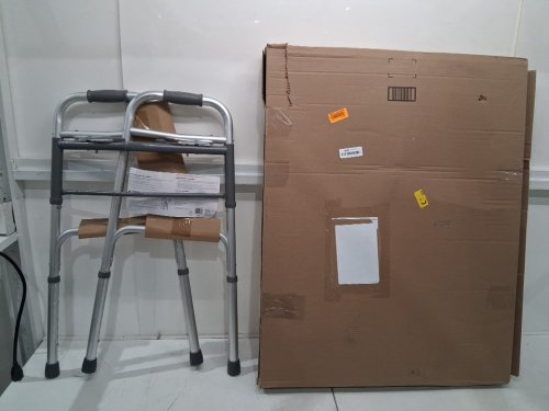 BIOS LIVING FOLDING WALKER WITH ADJUSTABLE HEIGHT - 32” TO 38.5" - 300LBS MAX - SILVER (MODEL: BD770) image 2
