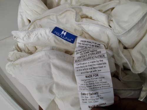 Mosluna Feather Down ALL SEASON Comforter/duvet insert with corner tabs - oversized king - white image 4