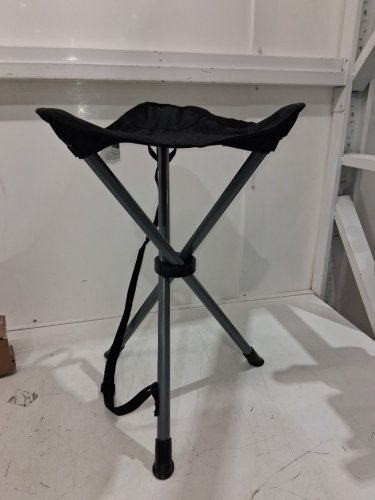 amazon basis portable folding tripod camping stool - 16.5" - black image 3