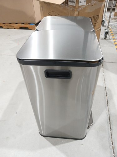 Dual Kitchen Garbage Bin with Soft-Close Lid - 10GAL - Silver image 6