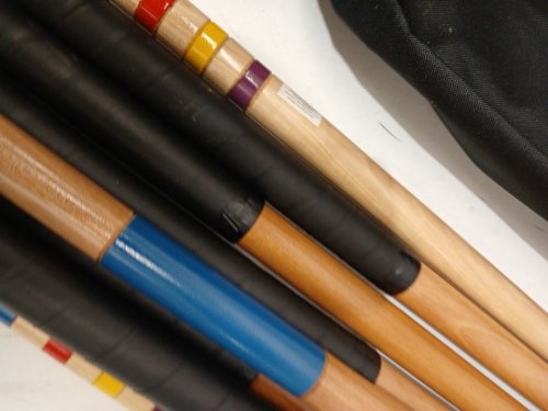 Amazon Basics Six Player Croquet Set with Wooden Mallets and Carry Case - black image 7