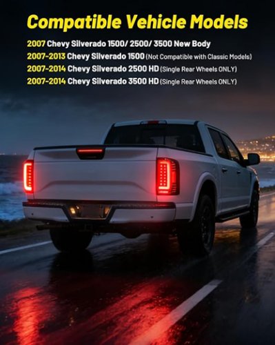 2Pc LED Tail Lights IP67 Waterproof FOR VARIOUS MODELS   - (MODEL: TL-CSIL07-LED-3D-BK-cl) image 2