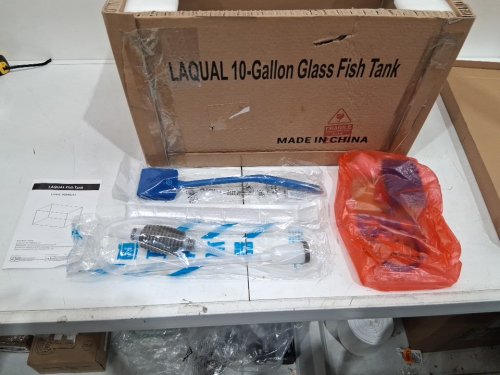 LAQUAL ULTRA CLEAR RIMLESS GLASS SMALL FISH TANK with water changer siphon - 10GAL - 12" x 20" x 10" - CLEAR GLASS (MODEL: LAQUAL-10G) image 4