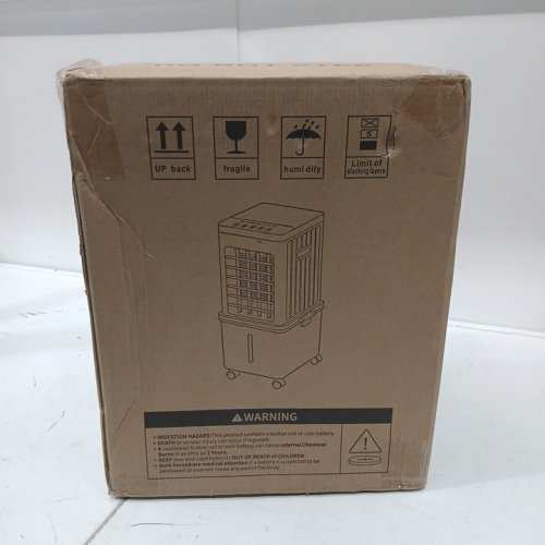 PORTABLE 3-SPEED EVAPORATIVE AIR COOLER WITH REMOTE CONTROL - 110V - 70W - WHITE/BLACK (MODEL: W11) image 2