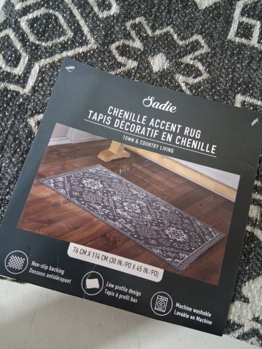 SADIE TOWN & COUNTRY LIVING decorative CHENILLE NON-SLIP low-pile ACCENT area RUG - 2.5FT X 3.75FT - beige (style: 1992776) image 2