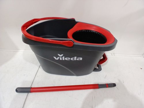 Vileda EasyWring Spin Mop Bucket Floor Cleaning System with Power Mop extendable handle - red/grey (model: 172880/ 10683010609981) image 3