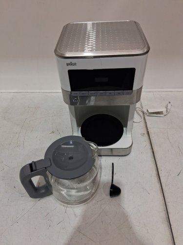 BRAUN 12-CUP BREWSENSE DRIP COFFEE MAKER - WHITE/SILVER (MODEL: KF6050) image 3
