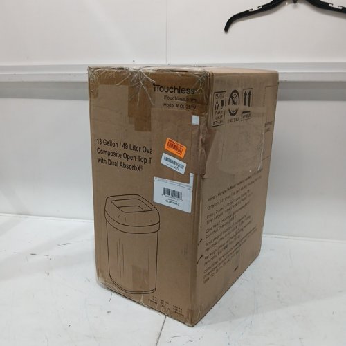 ITOUCHLESS  Dual-Deodorizer Oval Open Top Garbage Can - 13 gallon - stainless steel - (model: ol13stv) image 2