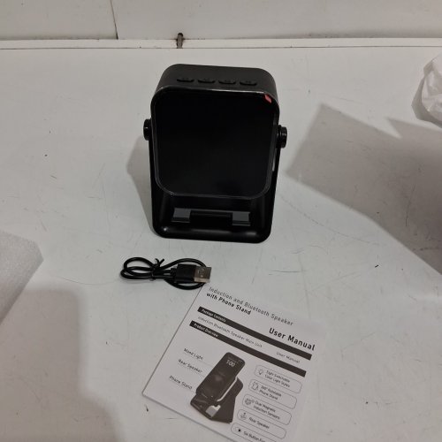 glopus Wireless Induction Audio Bluetooth Speaker 5-in-1 Phone Holder for Android/Apple phones - Black image 3