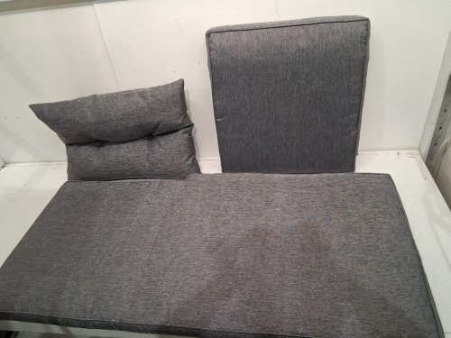 3PC ASSORTED PATIO CUSHIONS - GREY image 2